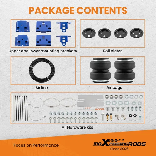 Vista 8 de maXpeedingrods Kit de bolsas de suspensión de aire traseras de 5000 libras y kit de compresor de aire a bordo para Dodge Ram 1500 4WD 2019-2025