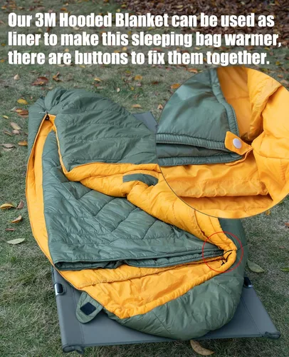 Vista 9 de iClimb Saco de Dormir Estilo Momia con Aislamiento Thinsulate de 3M, Ultraligero, Compacto, Cálido, Lavable para Adultos, Uso