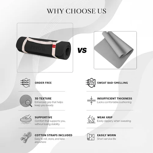 Vista 6 de Extra Thick 12mm Exercise Mat – Non-Slip, Joint-Friendly & Cushioned Fitness Mat for Yoga, Pilates & Floor Workouts – Durable, Supportive & Includes