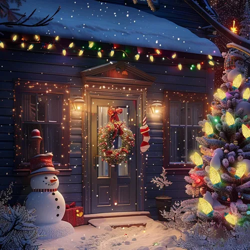 Vista 7 de Luces de Navidad C9 LED para exterior, 50 LED, 32 pies, luces de cadena C9 para Navidad, bombillas de fresa enchufables, conectables, certificadas