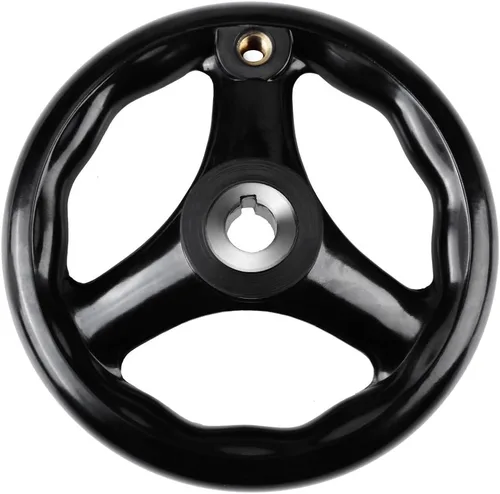 Vista 9 de Hilitand Rueda de mano 1 unids 0.472 * 4.921 in negro redondo 3 radios rueda de mano con mango giratorio para fresadora de torno