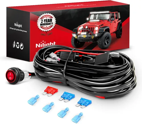 Vista 5 de Nilight Kit de luces LED RGB (4 cápsulas) y kit de arnés de cableado de barra de luz LED NI-WA 06