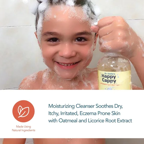 Vista 5 de Happy Cappy Champú y Jabón Corporal para Bebé - Jabón Corporal para Eczema para Niños y Pequeños, Ayuda con la Sequedad, Reduce la Comezón