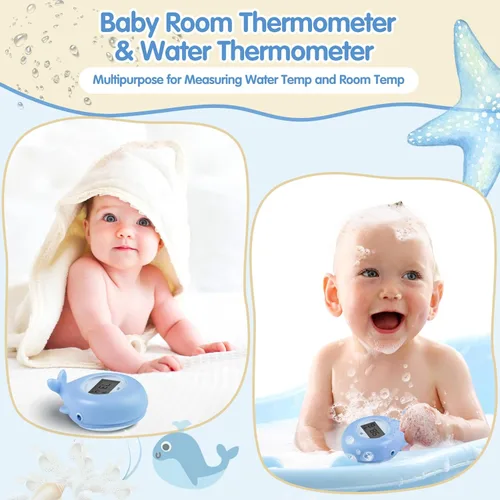 Vista 6 de Termómetro de baño para bebé, juguete flotante, termómetro digital de seguridad sin BPA para bañera con alarma de temperatura y pantalla LCD