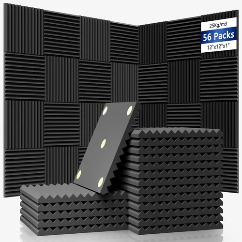 Vista 16 de Paquete de 15 paneles hexagonales de espuma a prueba de sonido para paredes, paneles acústicos de 12" x 11" x 0.35" de alta densidad que absorben