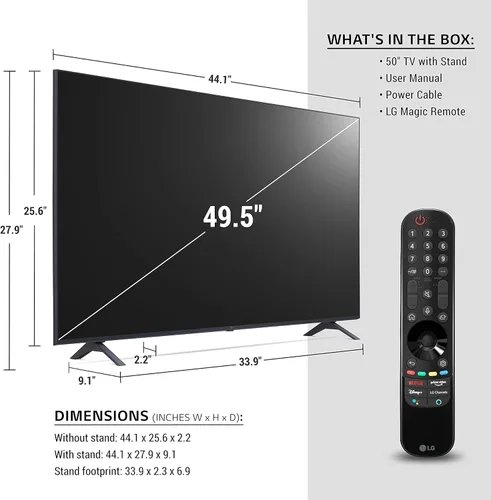 Vista 3 de LG 50UP8000PUR Smart TV UHD de 50 pulgadas 4K con Alexa incorporado (2021)