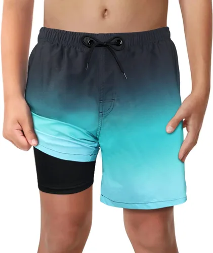Vista 33 de Trajes de Baño para Niños con Forro de Compresión Cómodos Shorts de Natación Anti-Rozaduras Elásticos UPF Secado Rápido Talla 3T-20 Estrellas Águila