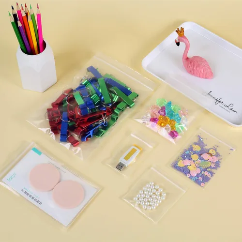 Vista 8 de Paquete de 200 bolsas duraderas de 1 pulgada x 1 pulgada, duraderas, pequeñas, gruesas, transparentes, con cierre de polietileno, resistentes, de 4