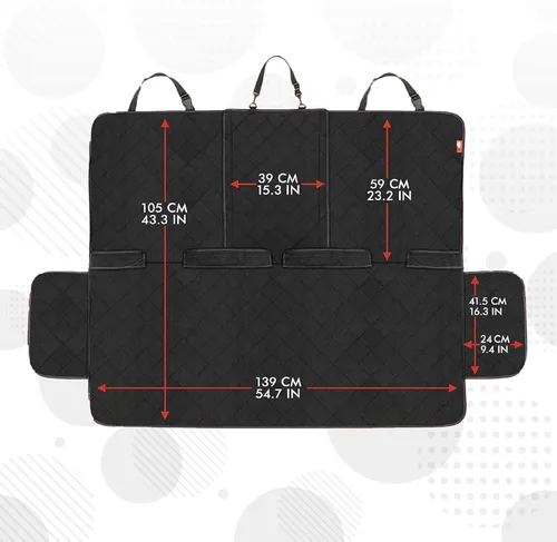 Vista 9 de Lusso Gear Funda de asiento de coche para perro, impermeable, antideslizante, protector de asiento trasero de automóvil, funda de asiento trasero