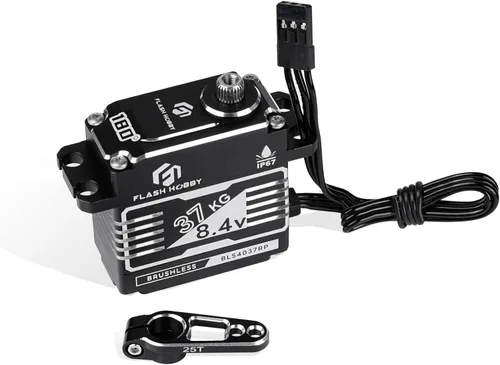 Vista 8 de Servo sin escobillas de 105.8 lbs, servo de alto par de 8.4 V, servo de Crwaler RC impermeable IP67 compatible con Sanwa SSR/NB4/Futaba