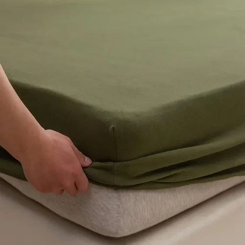 Vista 29 de PURE ERA Sábana bajera ajustable de algodón de punto de jersey (sin sábana encimera ni fundas de almohada), bolsillo extra profundo de hasta 15 a 20
