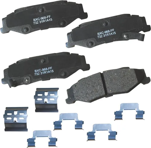 Vista 298 de Pastillas de freno traseras cerámicas Bendix Premium SBC1100 para Nissan Frontier 2024-2005, Xterra 2015-2005, Suzuki Equator 2012-2009
