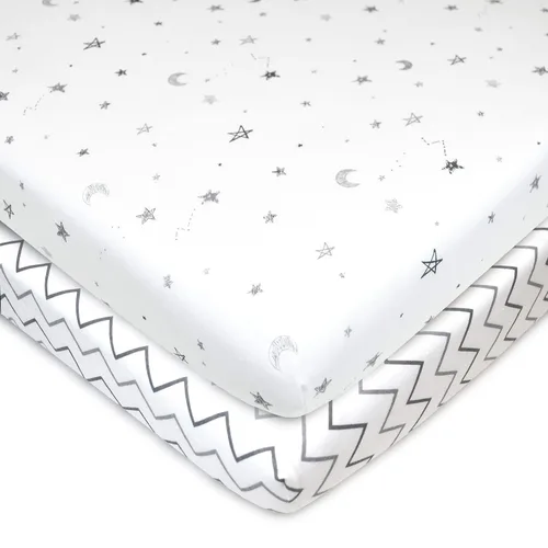 Vista 12 de American Baby Company - Juego de 2 sábanas ajustadas de 100% algodón natural para Pack N Play 39" x 27" - Sábanas suaves y transpirables para Pack N
