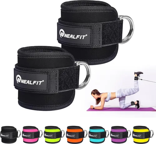 Vista 15 de NEALFIT Ankle Strap for Cable Machine, Gym Ankle Cuff for Kickbacks, Leg Extensions, Glute Workouts, Booty Hip Abductors Exercise for Women and Men