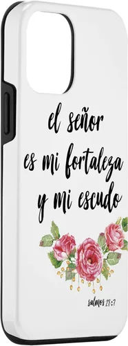 Vista 3 de Funda para iPhone 12 mini Salmos El Señor Es Mi Fortaleza Biblia Cristiana