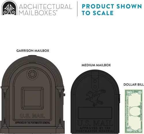 Vista 8 de Buzones Gibraltar Garrison GM160VBEC buzón de acero galvanizado bronce veneciano de gran capacidad, para montaje en poste