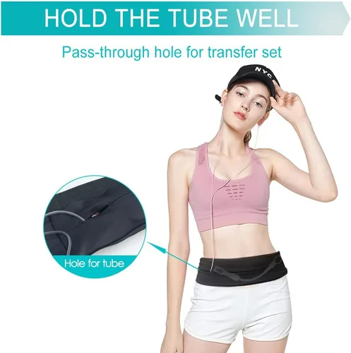 Vista 3 de PD Belt Soporte para catéter de diálisis peritoneal, protector cómodo con ranuras para asegurar G J Accesorios para tubo de alimentación