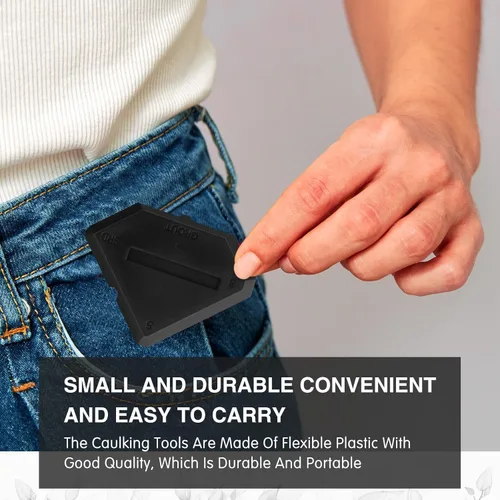 Vista 7 de Outus Set de 2 herramientas de calafateo, herramienta de sellado de silicona y lechada para baño, cocina y piso (negro)