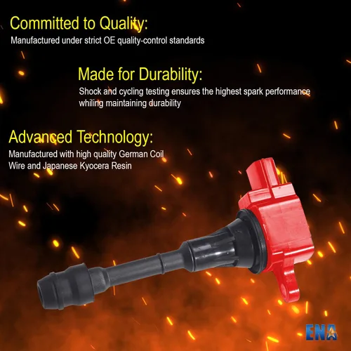 Vista 8 de ENA Juego de 4 bobinas de encendido rojas 2.5 L4 compatibles con Nissan 2002 2003 2004 2005 2006 Altima, 2002-2008 Sentra X-Trail, 2010 2011 2012