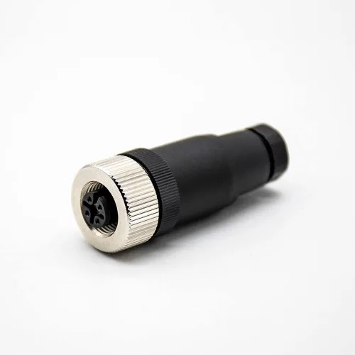 Elecbee Conector de cable M12 Circular Impermeable Enchufe de Aviación Terminación de Tornillo Instalable en Campo Desapantallamiento Recto (3 Pin