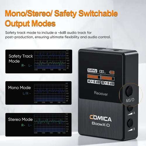 Vista 3 de comica BoomX-D2 - Sistema de micrófono inalámbrico para cámaras, videocámaras, teléfonos inteligentes, portátiles, micrófono de solapa inalámbrico