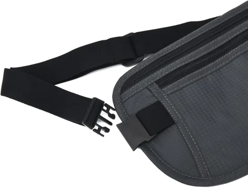 Vista 126 de DAITET Cinturón de dinero, soporte para pasaporte, cartera de viaje oculta segura con bloqueo RFID, riñonera encubierta (negro), Negro, Rfid
