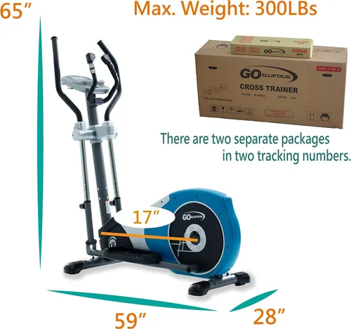 Vista 2 de V-450T Entrenador cruzado de ejercicio elíptico programable de 17 pulgadas con brazos y pedales ajustables y control HRC para entrenamiento
