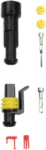 Vista 5 de ESUPPORT 1 Pin Way Auto Impermeable Conector Eléctrico Enchufe Kit con Alambre AWG Calibre Marina Paquete de 10