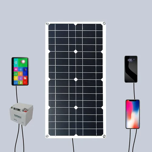 Vista 6 de Generador solar de 24 W, panel solar portátil de 5 V/1.7 A, cargador de energía monocristalino USB de módulo fotovoltaico monocristalino, panel