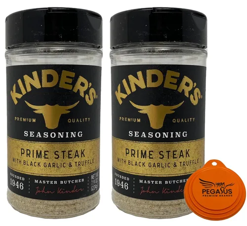 Pegasus Premium Variety Pack – Kinder's Prime Steak Seasoning 7.9oz (paquete de 2) y Pegasus Premium Brands 3 Step Tapa Tapa