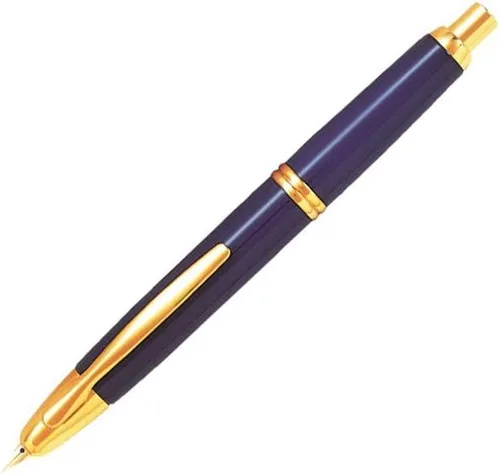 Vista 5 de PILOT Vanishing Point Collection - Pluma estilográfica recargable y retráctil, barril carbonesco negro con detalles de rodio, tinta azul, punta