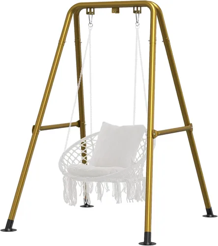 Vista 10 de G TALECO GEAR Soporte para silla de hamaca, soporte de hamaca multiusos de acero resistente de 300 libras para interiores y exteriores, silla Negro