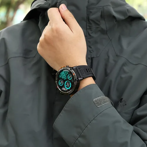 Vista 12 de EIGIIS Relojes inteligentes militares para hombres con GPS integrado, resistente reloj inteligente táctico con linterna LED, resistente al agua KE3P