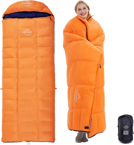 Vista 8 de 0 20 Degrees F Down Sleeping Bag for Adults,4 Season Cold Weather Rectangle Wearable Down Sleeping Bag for Camping Hiking,Can be Used as Blanket