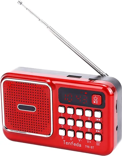 Radio portátil de onda corta, funciona con batería o carga USB, radio AM FM con pantalla LCD, radio transistor con reproductor de MP3, altavoz de