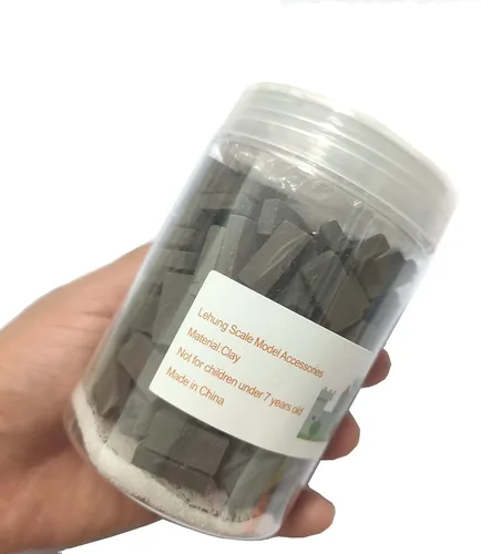 Vista 5 de Ladrillo de pared a escala 1/16 en miniatura 200pcs Mini ladrillos de arcilla Diorama accesorios de paisajismo (gris)