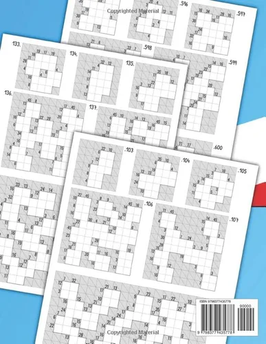 Vista 2 de 600 Kakuro Puzzles Medium Unique Cross Sum Puzzles Kakuro with Solutions