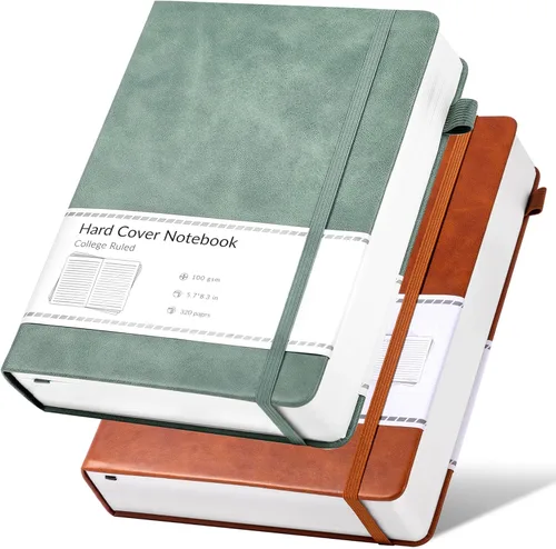 Vista 22 de CAGIE Cuaderno de cuadrícula de cuadrícula con puntos y balas, color negro A5