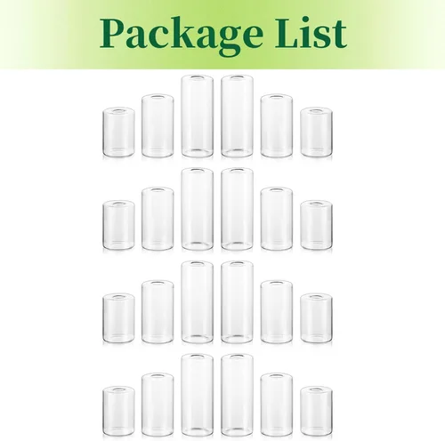 Vista 7 de Hewory - Jarrones pequeños de cristal para centros de mesa, 24 jarrones transparentes soplados de flores individuales a granel, moderno juego