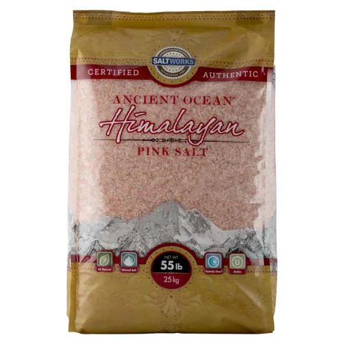 Vista 11 de SaltWorks Ancient Ocean - Sal rosa del Himalaya, grano medio, bolsa de 5 libras