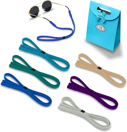 Vista 10 de Correa para gafas (paquete de 6) soporte para gafas, correa de nailon elástico suave para hombres y mujeres