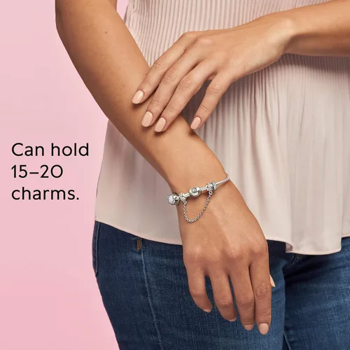 Vista 7 de PANDORA Jewelry Moments Heart Clasp Snake Chain Charm Bracelet