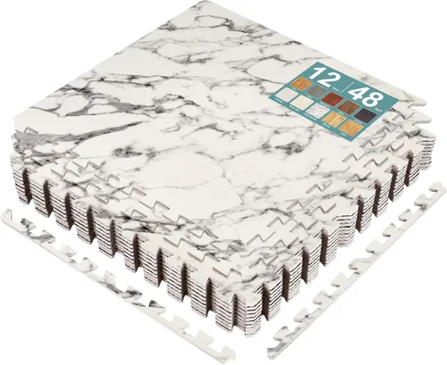 Vista 27 de Sorbus Losetas de suelo de madera veteada, esteras de espuma EVA entrelazadas, losetas de 3/8" de grosor para suelos de madera, esteras de ejercicio