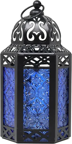 Vista 75 de VELA LANTERNS Farol portavelas decorativo, marroquí, gótico, morado, de 10.5 pulgadas, para mesa o colgar, decoración de Ramadán, decoración