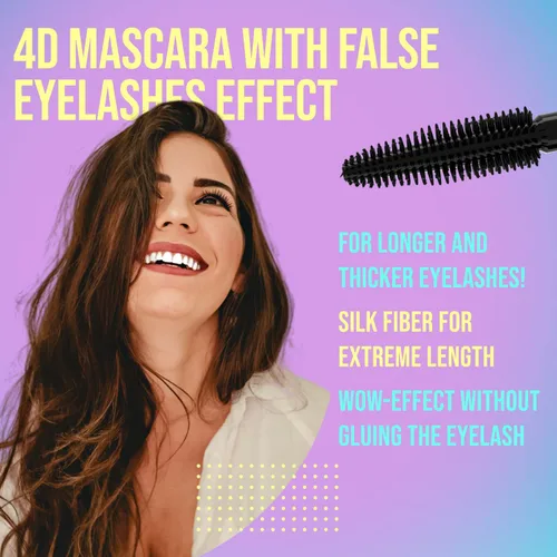 Vista 7 de Máscara impermeable 4D - Efecto de pestañas postizas, alargamiento y volumen - Negro carbón, 0.3 fl oz