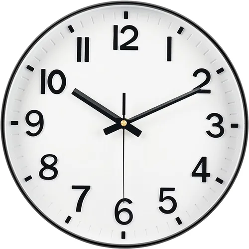 Reloj de pared negro, reloj de pared de 8 pulgadas, funciona con pilas, redondo, moderno, sin tictac, silencioso, digital, analógico, pequeño, reloj