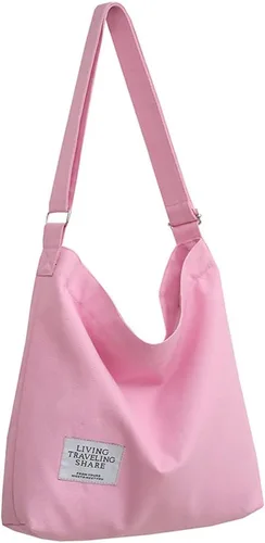 Covelin - Bolsa de hombro informal de lona para mujer, estilo bohemio y retro, bolsa de mano, bolso cruzado, tamaño grande