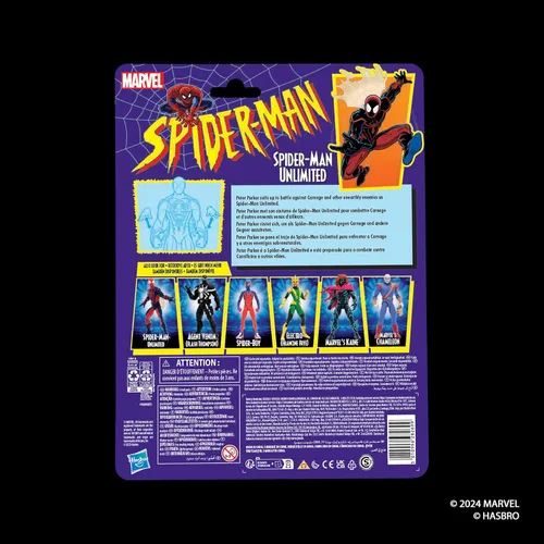 Vista 10 de Marvel Legends Series Spider-Man Unlimited, Figura de acción coleccionable de cómics retro a escala de 6 pulgadas