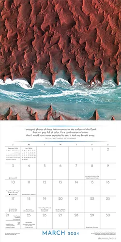 Vista 3 de Spaceship Earth 2024 Wall Calendar The Overview Effect 12" x 24" Open Amber Lotus Publishing