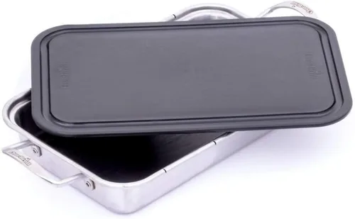 Char-Broil 3526981P04 Grill Plus - Bandeja para asar y tabla de cortar, acero inoxidable y negro